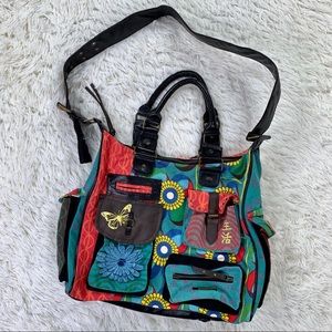 Desigual multi pocket multi color purse